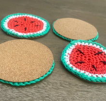 Load image into Gallery viewer, Set of 4 Watermelon Coasters for Palestine, Fundraising for GAZA
