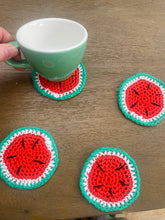 Load image into Gallery viewer, Set of 4 Watermelon Coasters for Palestine, Fundraising for GAZA