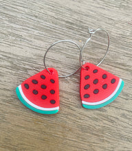 Load image into Gallery viewer, Lightweight Silicone Watermelon Earrings for Palestine, Fundraising for GAZA