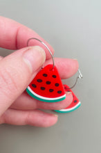 Load image into Gallery viewer, Lightweight Silicone Watermelon Earrings for Palestine, Fundraising for GAZA