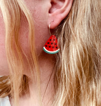 Load image into Gallery viewer, Lightweight Silicone Watermelon Earrings for Palestine, Fundraising for GAZA