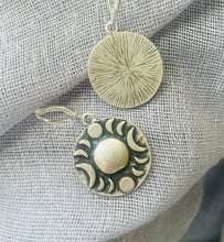 Load image into Gallery viewer, Celestial Silver Tone Moon Earrings, Phases of the Moon Earrings