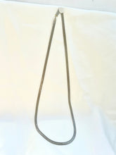 Load image into Gallery viewer, Vintage Gold Herrinbone chain, Flat Link Gold toned necklace, Tarnished Heavy Chain necklace