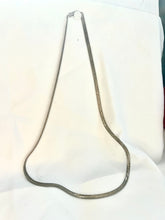 Load image into Gallery viewer, Vintage Gold Herrinbone chain, Flat Link Gold toned necklace, Tarnished Heavy Chain necklace