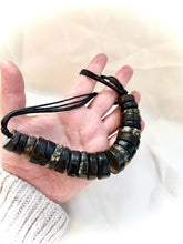 Load image into Gallery viewer, Vintage Primitive beaded collar necklace with handmade lucite beads, Dark Bead Collar