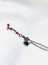 Load image into Gallery viewer, Beaded 90s Vampy necklace, Red dangling gems necklace, Red Goth Swag necklace