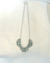 Load image into Gallery viewer, Vintage Leaf Garland Statement Necklace, Vintage Mid Century Enamelled Leaves and Rhinestone Necklace