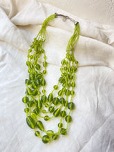 Load image into Gallery viewer, Vintage Green Glass 5 Stranded Beaded Necklace