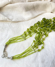 Load image into Gallery viewer, Vintage Green Glass 5 Stranded Beaded Necklace