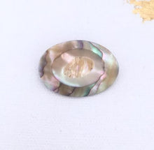 Load image into Gallery viewer, Antique Abalone Shell Brooch, Oval Vintage Abstract brooch Inlayed Abalone Shell Pin