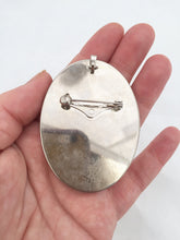 Load image into Gallery viewer, Large Decoupage Vintage Brooch Pink Oval Oriental Brooch & Necklace Bail