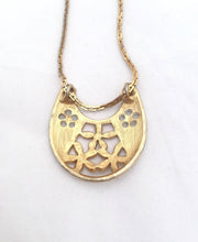 Load image into Gallery viewer, Vintage White Bib Necklace Enamel Floral Necklace, 1960s Gold Chain