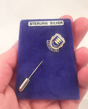 Load image into Gallery viewer, Sterling Silver Stick Pin Newport Shropshire England Stamped Silver Lapel Pin Menswear Fish Crest Silver Stick Pin Men Gift Collar Pin