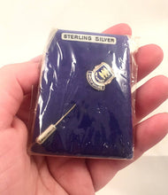 Load image into Gallery viewer, Sterling Silver Stick Pin Newport Shropshire England Stamped Silver Lapel Pin Menswear Fish Crest Silver Stick Pin Men Gift Collar Pin