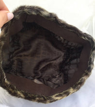 Load image into Gallery viewer, Vintage Fur Hat Real Fur Hat Russian Style Hat Irish Luxury Fur Brand BARNARDOS Genuine fur Two toned Tidy Fur Hat Neat Fur Great Condition