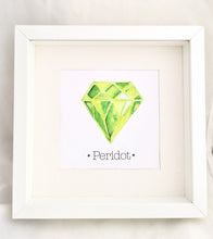 Load image into Gallery viewer, Peridot AUGUST Birthstone Print Art Crystal. Choose Framed or Unframed