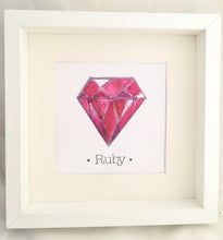 Load image into Gallery viewer, RUBY Birthstone Print, July Birthstone is Ruby. Choose Framed or Unframed