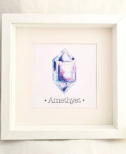Load image into Gallery viewer, AMETHYST February Birthstone Print. Choose Framed or Unframed