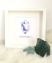Load image into Gallery viewer, AMETHYST February Birthstone Print. Choose Framed or Unframed