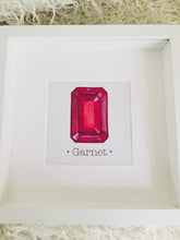 Load image into Gallery viewer, GARNET January Birthstone Print Art. Choose Framed or Unframed
