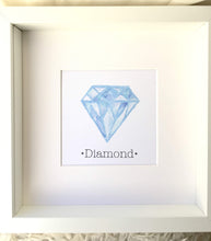 Load image into Gallery viewer, Diamond Birthstone Print Art APRIL Crystal. Choose Framed or Unframed