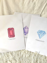 Load image into Gallery viewer, Diamond Birthstone Print Art APRIL Crystal. Choose Framed or Unframed
