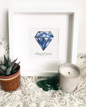 Load image into Gallery viewer, SAPPHIRE Birthstone September Birthstone. Choose Framed or Unframed