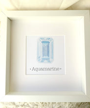 Load image into Gallery viewer, AQUAMARINE March Birthstone Print . Choose Framed or Unframed