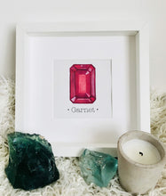 Load image into Gallery viewer, GARNET January Birthstone Print Art. Choose Framed or Unframed