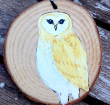 Load image into Gallery viewer, Bird Holiday Ornaments THREE Christmas Birds Decorations Barn Owl, Snowy Owl, Robin Ornament THREE Christmas Decorations Robin Owl Decor