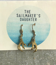 Load image into Gallery viewer, Golden Claw Earrings Gold Claws Dangle Earrings Gold Tone Dangle Earrings hook earrings Talon Earrings