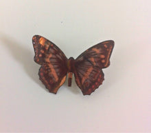 Load image into Gallery viewer, Butterfly brooch Enamel Butterfly Pin Realistic butterfly brooch Small Brooch Early 90s Vintage Brooch, Dark Butterfly Jewelry Copper Insect