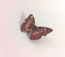 Load image into Gallery viewer, Butterfly brooch Enamel Butterfly Pin Realistic butterfly brooch Small Brooch Early 90s Vintage Brooch, Dark Butterfly Jewelry Copper Insect