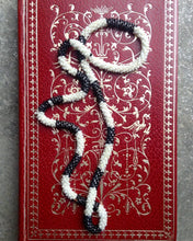 Load image into Gallery viewer, Monochrome Vintage Bead Embroidered Necklace, Black and White Vintage Russian Beaded Necklace