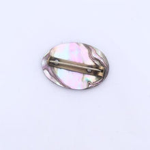 Load image into Gallery viewer, Antique Abalone Shell Brooch, Oval Vintage Abstract brooch Inlayed Abalone Shell Pin