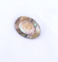 Load image into Gallery viewer, Antique Abalone Shell Brooch, Oval Vintage Abstract brooch Inlayed Abalone Shell Pin