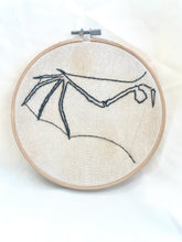 Load image into Gallery viewer, Bat Wing Embroidery, Bat Anatomy Hoop Art Embroidery
