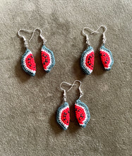 Load image into Gallery viewer, Irish made Crochet Watermelon Earrings for Palestine, Fundraising for GAZA
