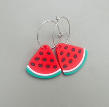 Load image into Gallery viewer, Lightweight Silicone Watermelon Earrings for Palestine, Fundraising for GAZA
