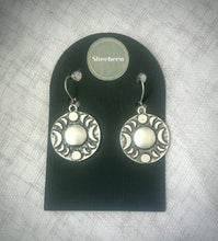 Load image into Gallery viewer, Celestial Silver Tone Moon Earrings, Phases of the Moon Earrings
