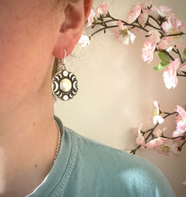 Load image into Gallery viewer, Celestial Silver Tone Moon Earrings, Phases of the Moon Earrings
