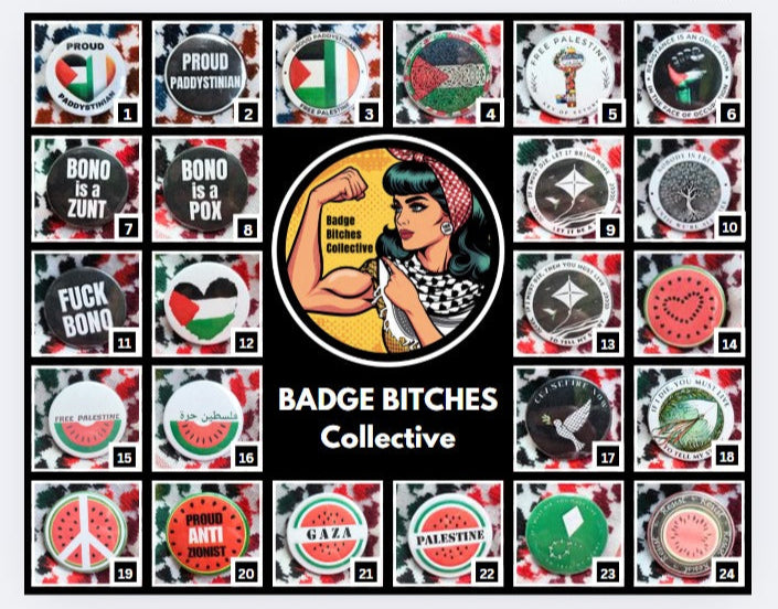 Badges for Palestine. Pick 3 Pins for Palestine, Fundraising for GAZA