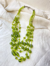 Load image into Gallery viewer, Vintage Green Glass 5 Stranded Beaded Necklace
