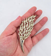 Load image into Gallery viewer, Large Silver CORO Brooch Flower Head Big Silver CORO Brooch Stylised Leaves / Flower
