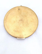 Load image into Gallery viewer, Vintage Make Up Compact STRATTON Vintage Compact in Gold Tone with Regency Stripe Pattern
