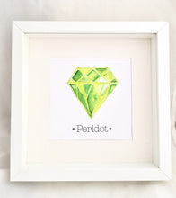 Load image into Gallery viewer, Peridot AUGUST Birthstone Print Art Crystal. Choose Framed or Unframed
