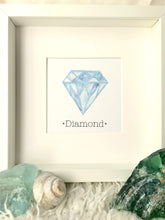 Load image into Gallery viewer, Diamond Birthstone Print Art APRIL Crystal. Choose Framed or Unframed
