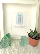 Load image into Gallery viewer, AQUAMARINE March Birthstone Print . Choose Framed or Unframed

