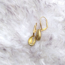 Load image into Gallery viewer, Golden Shell Earrings Brass Puka Shell Dangle Earrings, Gold Tone Shell hook earrings Brass Shell Earrings
