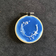 Load image into Gallery viewer, Embroidered Hoop Art Floral Wreath Small Botanical Sun Print Embroidered Wall Art Embroidery Hoop Art
